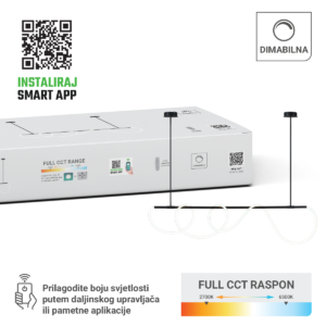 Smart dekorativna visilica Green Tech 100W, 3CCT, dim, APP + daljinski upravljač