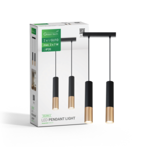 LED visilica Green Tech, GU10 X 2 kom, crna-zlatna boja
