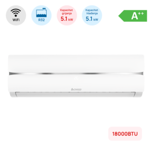 Klima Chigo 18000BTU, 5.1kW, A++, R32, -25°C ~ 50°C, s grijačem, WiFi, bijela